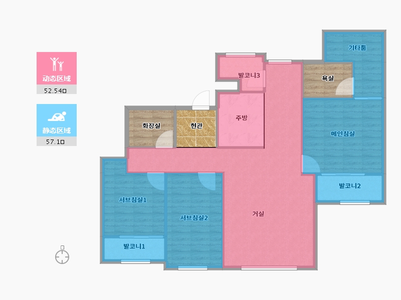 경기도-수원시 권선구-호매실역서희스타힐스-113.73-户型库-动静分区