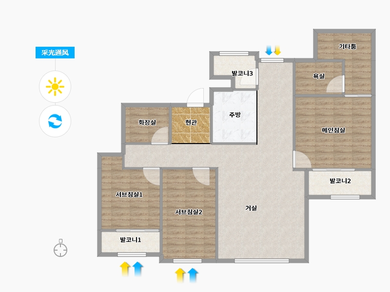 경기도-수원시 권선구-호매실역서희스타힐스-113.73-户型库-采光通风