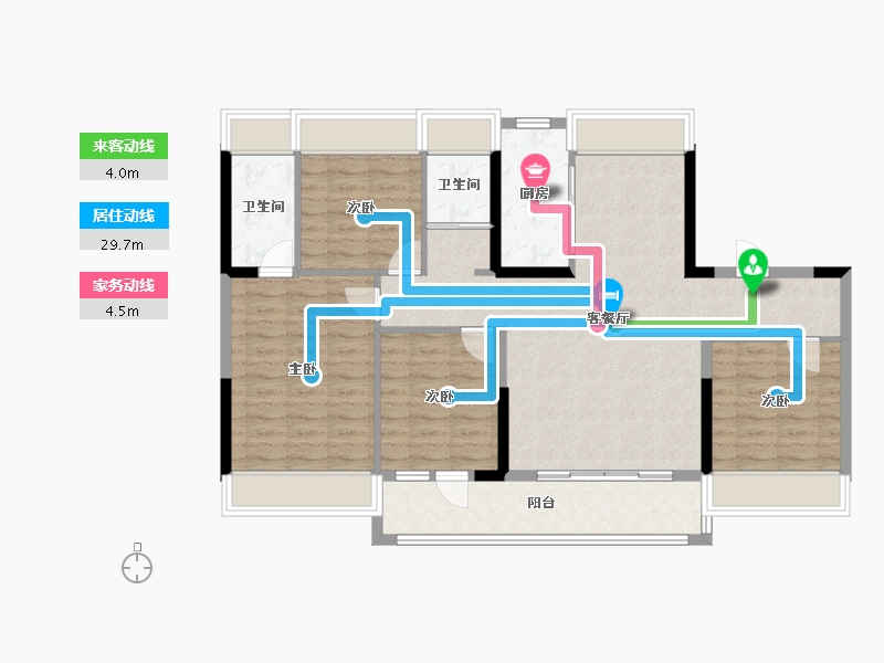 湖北省-黄冈市-碧桂园翡翠公馆-110.55-户型库-动静线