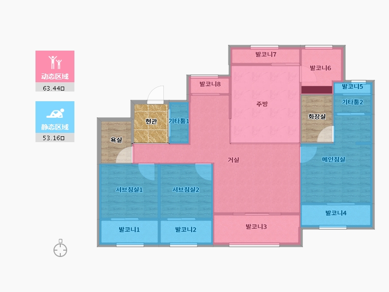 경기도-수원시 권선구-극동스타클래스-119.01-户型库-动静分区