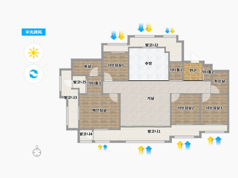 경기도-성남시 수정구-래미안위례-143.04-户型库-采光通风