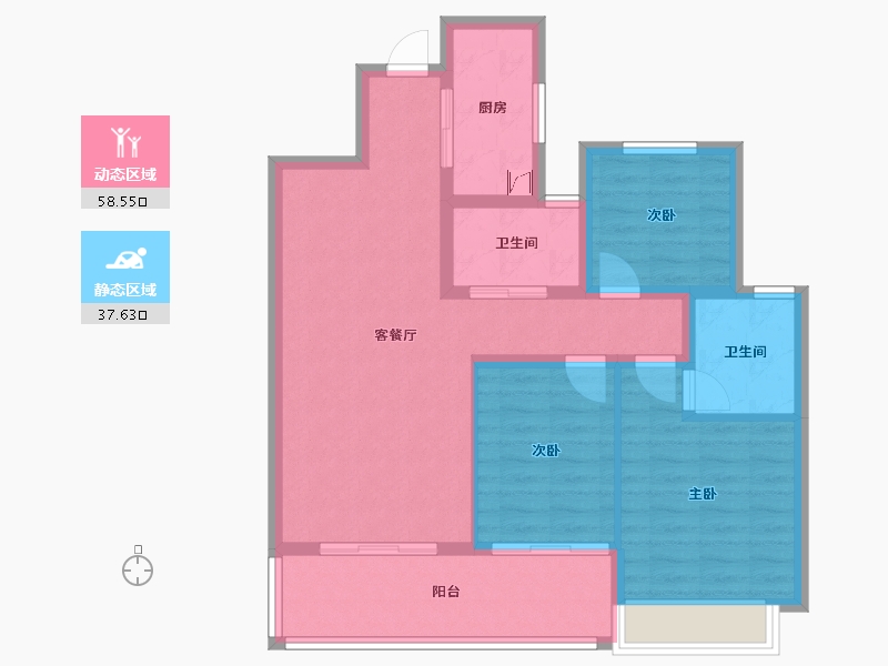 云南省-昆明市-晋宁吾悦广场-94.00-户型库-动静分区