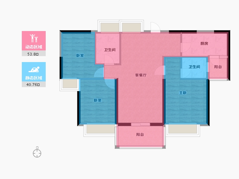 广东省-阳江市-中集碧桂园盛世城邦-90.00-户型库-动静分区