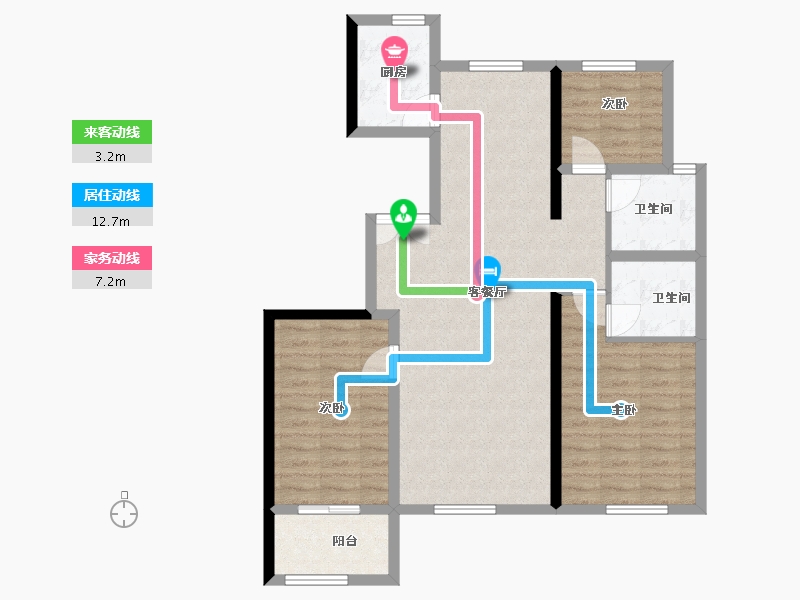 云南省-昆明市-首创·禧悦春城-73.00-户型库-动静线