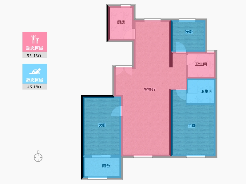 云南省-昆明市-首创·禧悦春城-73.00-户型库-动静分区