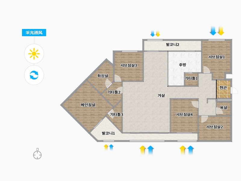 경기도-성남시 분당구-파크타운롯데-212.07-户型库-采光通风