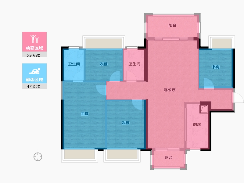 广西壮族自治区-南宁市-洋浦星-110.00-户型库-动静分区