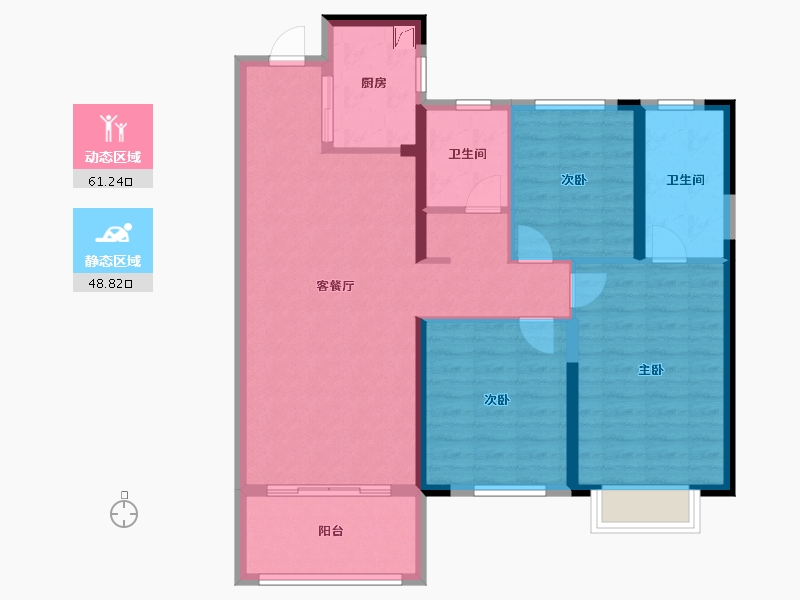 湖南省-长沙市-凌云府-99.00-户型库-动静分区