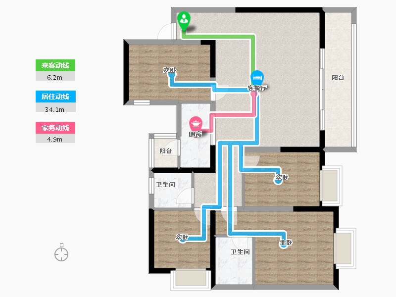 云南省-昆明市-首创·禧悦春城-98.00-户型库-动静线