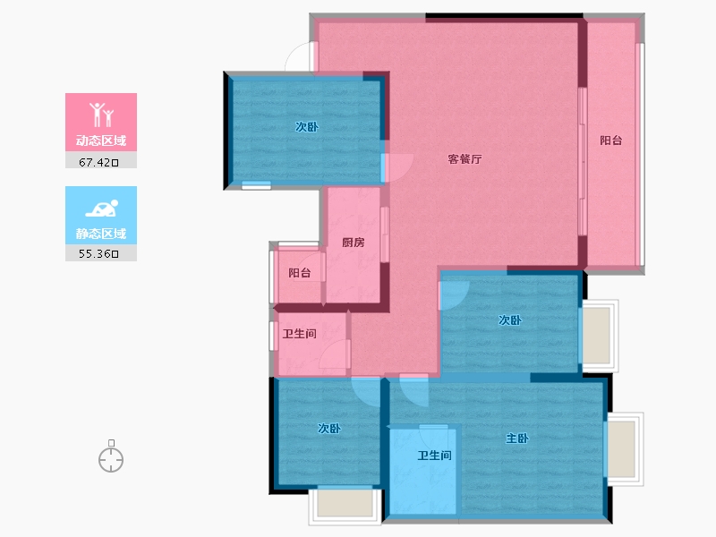 云南省-昆明市-首创·禧悦春城-98.00-户型库-动静分区