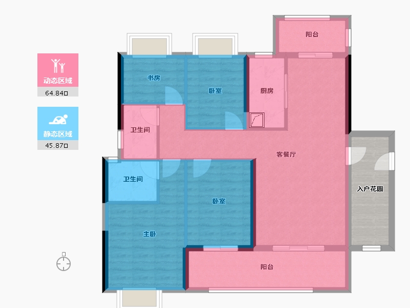 湖南省-郴州市-奥园华府-132.00-户型库-动静分区