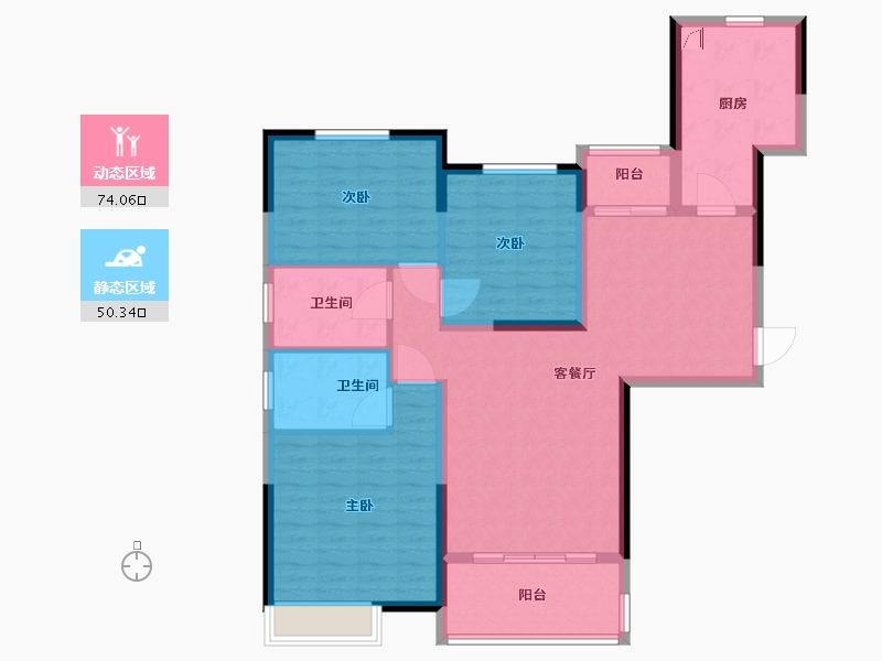 黑龙江省-大庆市-恒大御湖庄园-112.07-户型库-动静分区