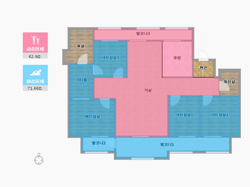 경기도-성남시 분당구-위브제니스-138.07-户型库-动静分区