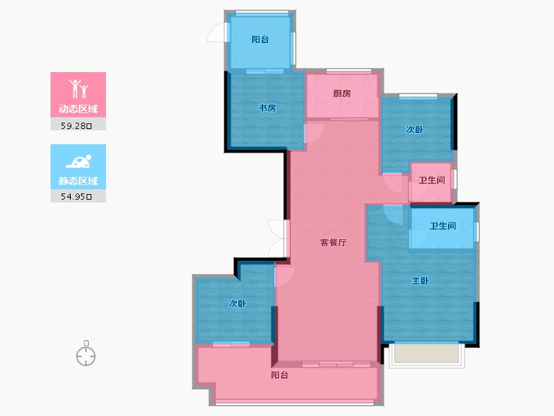 浙江省-温州市-玉海公馆-115.00-户型库-动静分区