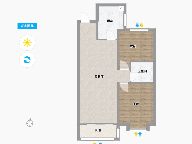 山西省-太原市-实地海棠华著-62.00-户型库-采光通风