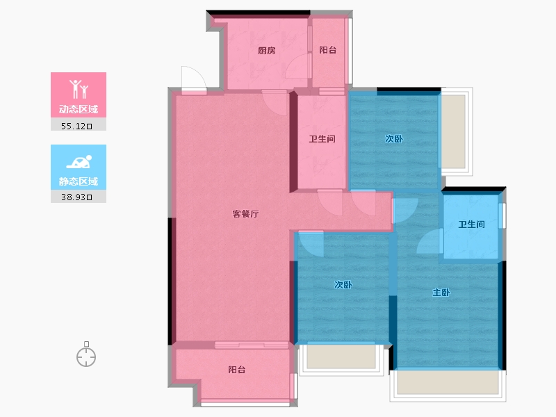 广西壮族自治区-贵港市-广汇圣湖城-89.00-户型库-动静分区