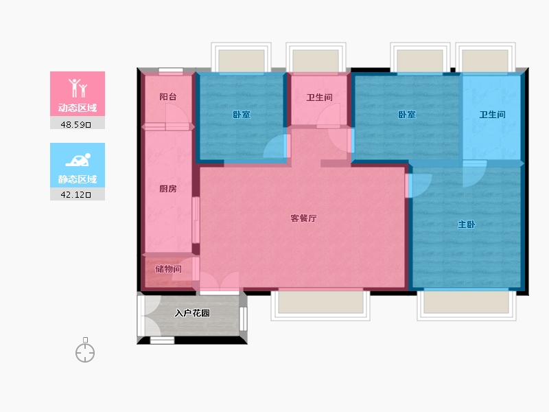 河南省-郑州市-正商城裕园2号院-120.00-户型库-动静分区