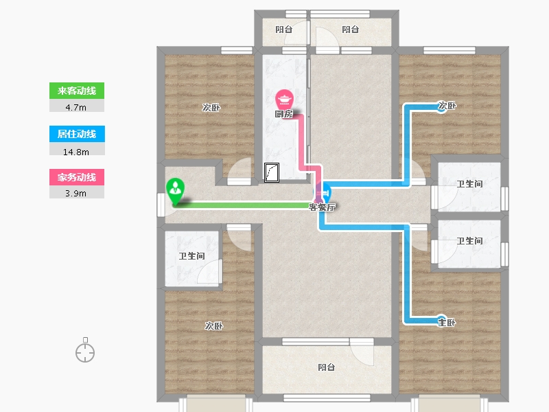 河北省-邯郸市-勒泰家园-157.00-户型库-动静线