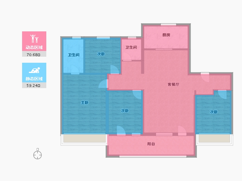 山东省-潍坊市-中南珑悦-117.00-户型库-动静分区