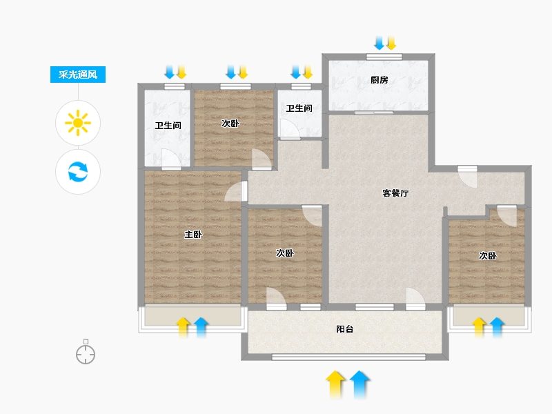 山东省-潍坊市-中南珑悦-117.00-户型库-采光通风