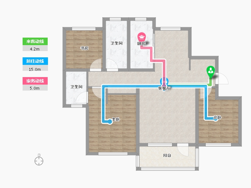 山东省-威海市-金猴观湖阅山-106.87-户型库-动静线