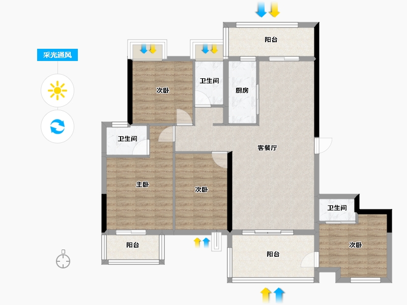 广东省-汕尾市-嘉和花园-150.00-户型库-采光通风