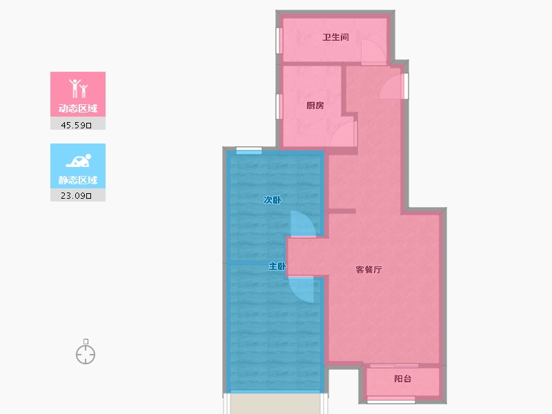 河北省-秦皇岛市-那畔云起墅-61.00-户型库-动静分区