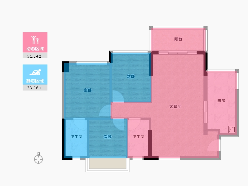 广东省-中山市-商住小区-76.00-户型库-动静分区