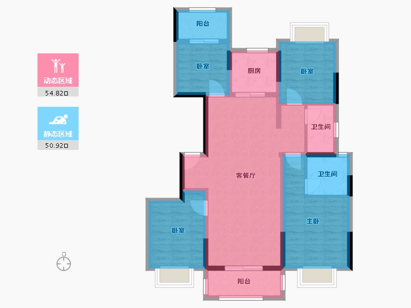 广东省-梅州市-中南雅居乐-107.00-户型库-动静分区