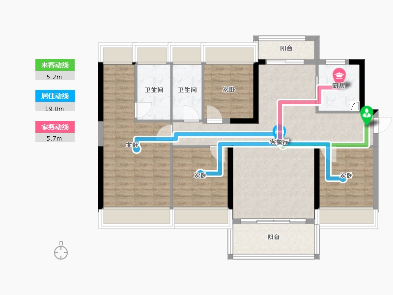 广东省-肇庆市-碧桂园合景美的·阅江府-111.98-户型库-动静线