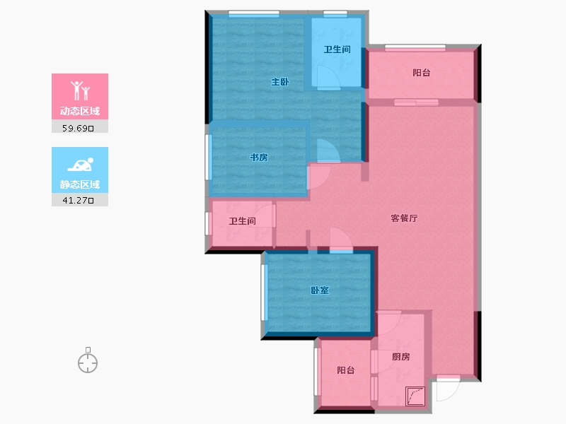 四川省-成都市-锦云天府-86.00-户型库-动静分区