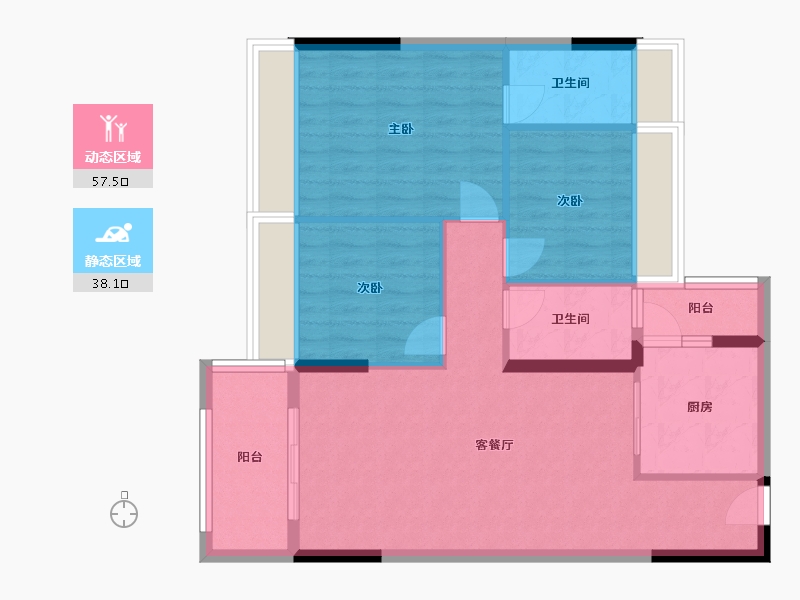 河南省-信阳市-碧桂园-95.00-户型库-动静分区