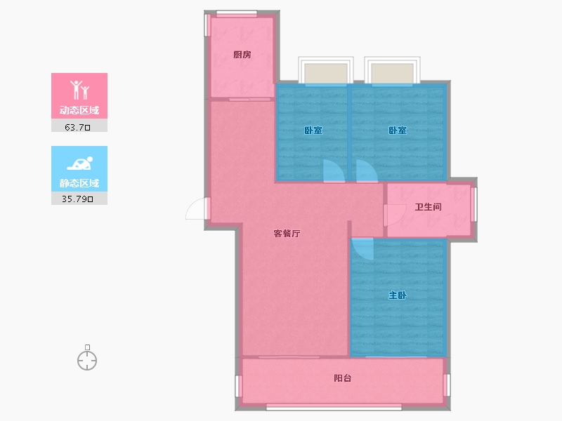 江苏省-徐州市-鼎瑞雅居-85.00-户型库-动静分区