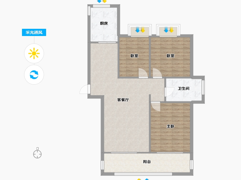 江苏省-徐州市-鼎瑞雅居-85.00-户型库-采光通风