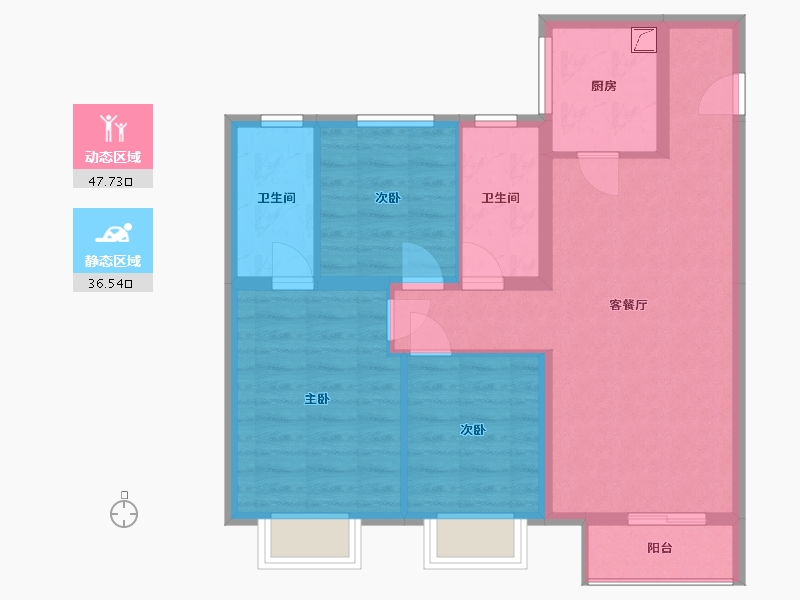 天津-天津市-招商公园1872-117.63-户型库-动静分区