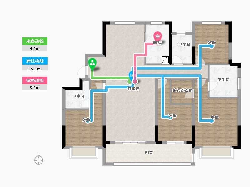 安徽省-阜阳市-融创城-136.00-户型库-动静线