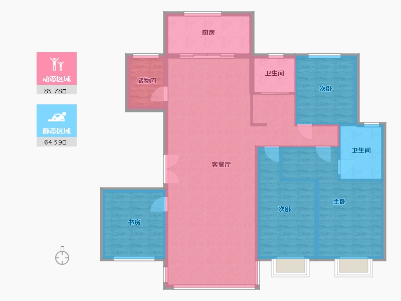 新疆维吾尔自治区-塔城地区-天合家苑小区-三期-170.00-户型库-动静分区