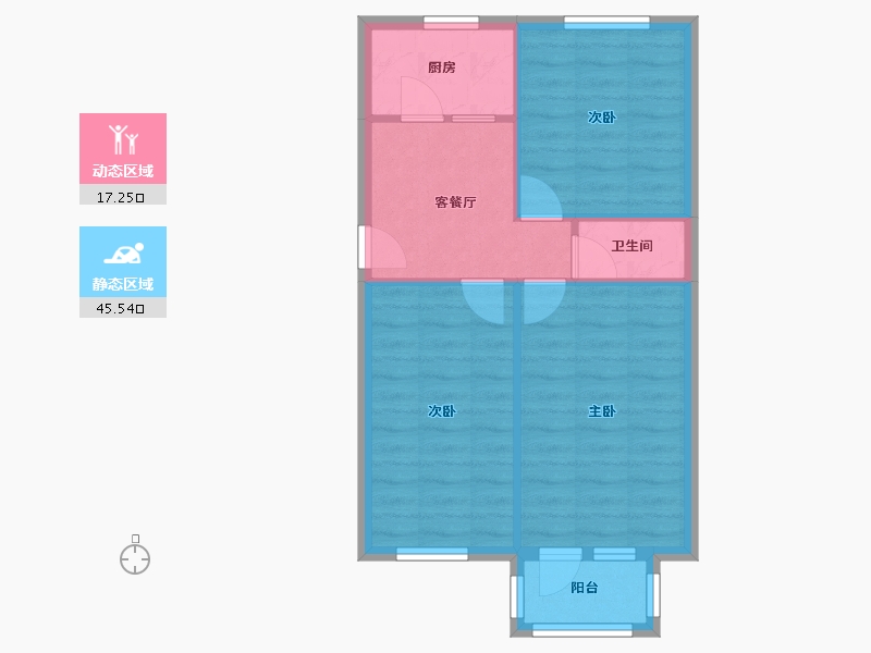 北京-北京市-开阳里一区-55.42-户型库-动静分区