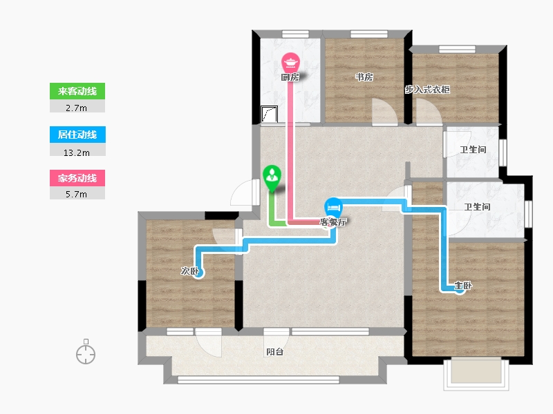 山东省-烟台市-越秀青特·翰悦府-93.45-户型库-动静线