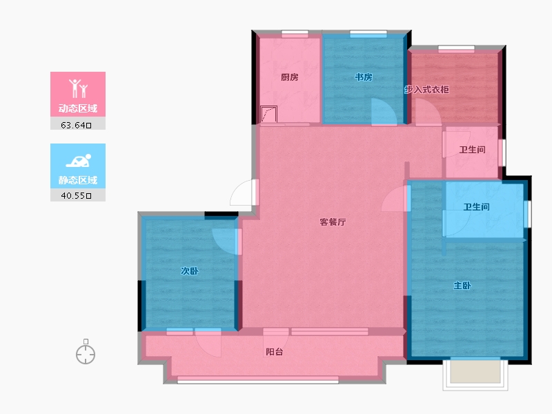 山东省-烟台市-越秀青特·翰悦府-93.45-户型库-动静分区