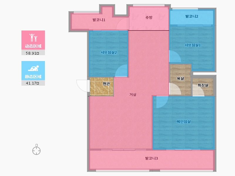 경기도-성남시 분당구-청솔한라-101.30-户型库-动静分区