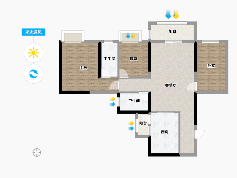 广西壮族自治区-南宁市-华西茗城-129.55-户型库-采光通风