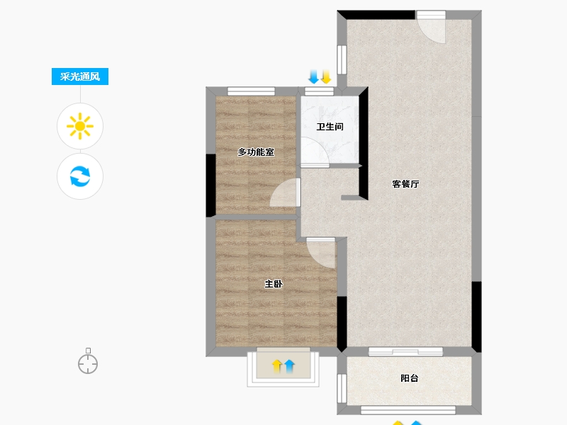 浙江省-湖州市-融创太湖印-58.00-户型库-采光通风