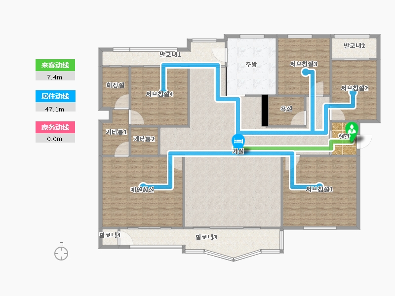 경기도-성남시 분당구-까치마을우방,우성-187.55-户型库-动静线