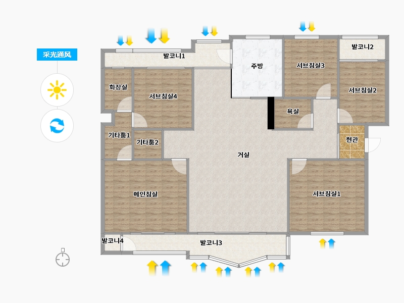 경기도-성남시 분당구-까치마을우방,우성-187.55-户型库-采光通风