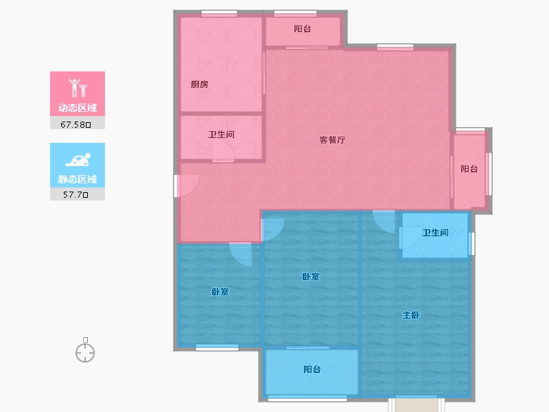 山东省-济南市-济高龙园-125.49-户型库-动静分区