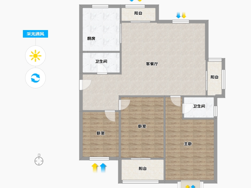 山东省-济南市-济高龙园-125.49-户型库-采光通风