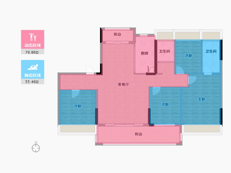 河南省-南阳市-碧桂园建业御龙湾-120.00-户型库-动静分区