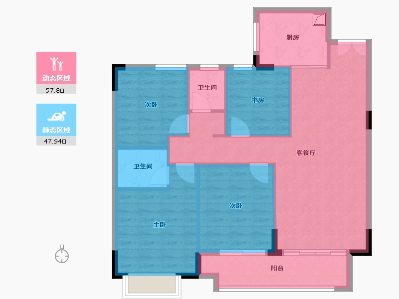 山东省-菏泽市-凯兴学府-96.54-户型库-动静分区