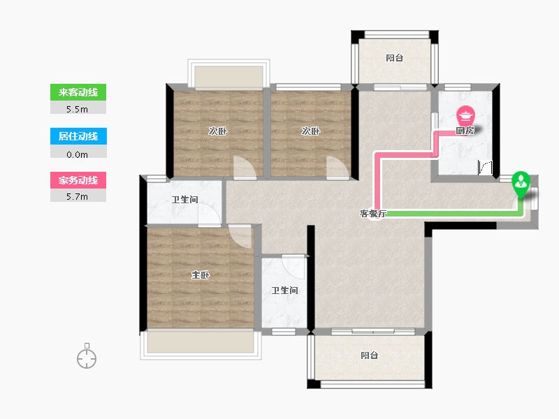 湖南省-郴州市-乾通时代-120.00-户型库-动静线